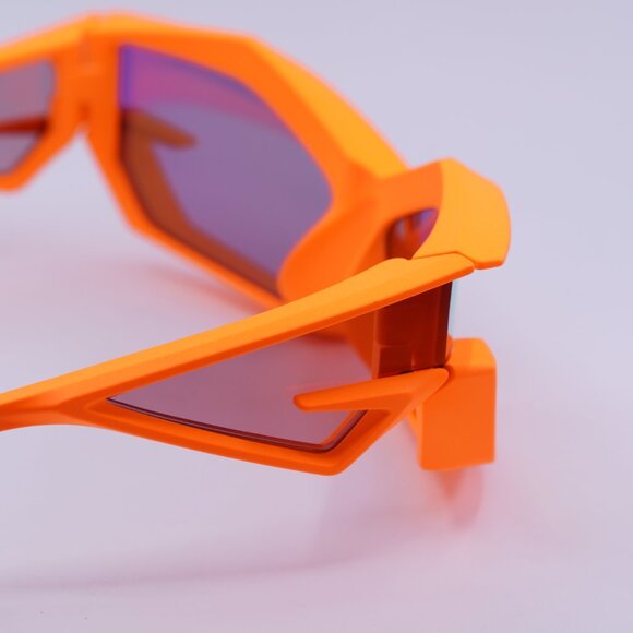 Givenchy GV40049U 43C Sunglasses Orange Geometric Frame, Orange Mirror Lenses - Picture 5 of 10